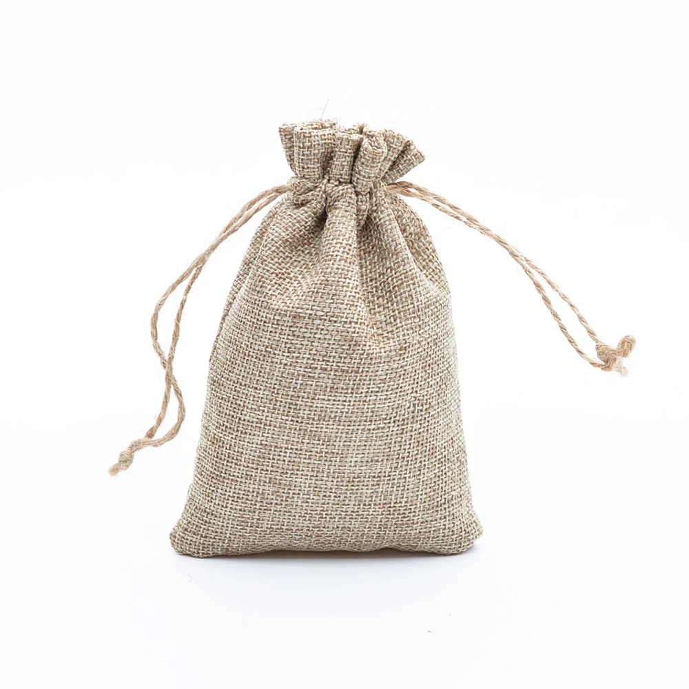 

9x12cm Vintage Jute Gift Bag Linen Burlap Drawstring Pouches Wedding Party Cloth Favors Bag Accept Logo Printing Wholesale 500pc