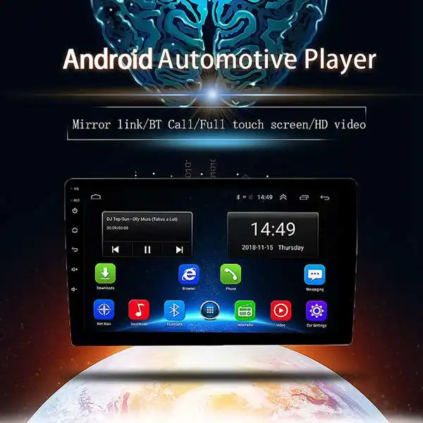 1DIN Регулируемый 10 дюймов Автомобильный стерео радио Android 8 1 контактный экран 1080P