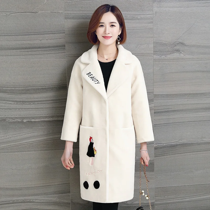 

2019 New WinterLong Warm Real Wool Jackets Overcoat Women Fur Coat Winter Jacket Women Natural Sheep Shearing Fur Coats A236