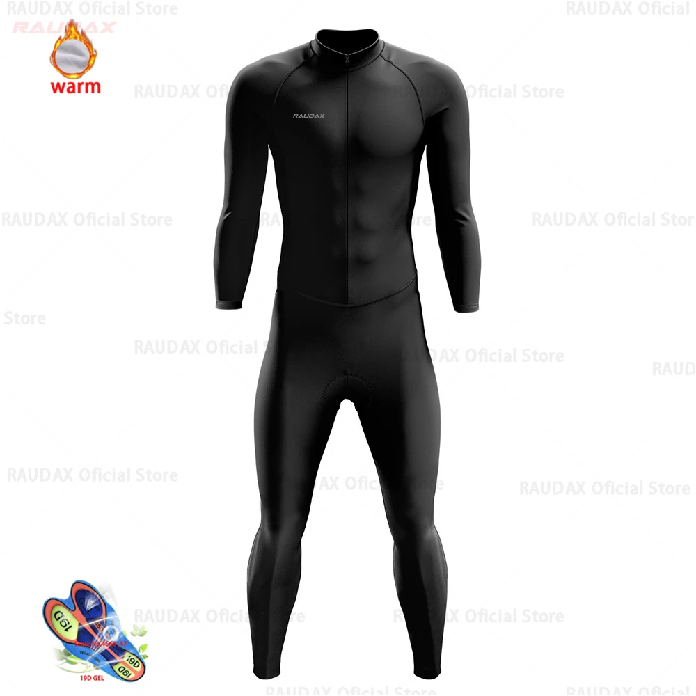 2021 Classic Black Winter Thermal Fleece Cycling Jersey Sets Ropa Ciclismo Men Long Sleeve MTB Bike Clothes Outdoor Sports Shirt | Спорт и
