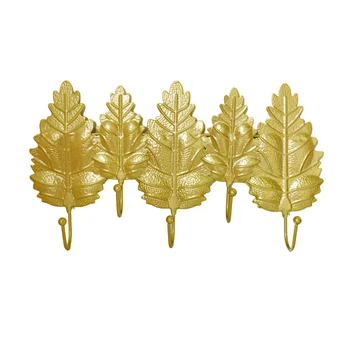 

Gold Leaf Hook Free Punching Coat Hook Wall Coat Hook Hanging Key Hook Iron Coat Hook Door Key Hook Golden Leaf Wall Decoration