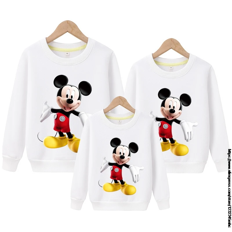 Suéter con estampado de Mickey y Minnie para familia, ropa Familiar de Primavera y para padres e hijos, una familia de tres comercio exterior|Sudaderas con capucha y - AliExpress