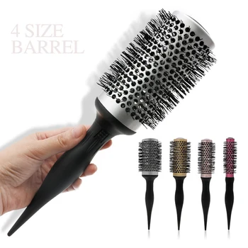 

4-in-1 Hair Brush Set Professional Anti-static Ceramic Ionic Hair Resistant Barrel Comb Brush Styling Brushes Hairdressing Tool