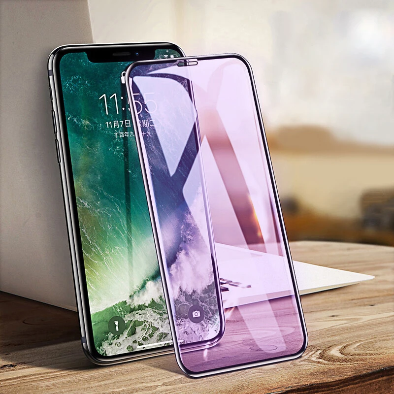 

10D Protective Glass For iPhone 11X/XS/XR/XS max Tempered Screen protector Cover Glass New upgrade Violet glass protective film