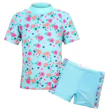 BAOHULU/купальный костюм с принтом для девочек; детский купальник с короткими рукавами; танкини; Комплект для подростков; одежда для плавания; костюмы для детей в возрасте до года