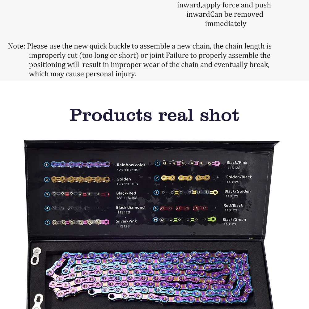 SUMC Bicycle Chain Rainbow Mountain Bike Road Bike Shifting Chain 10 11 12speed For M8000 M6000 M9100 M610 With Missinglink