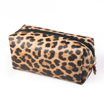

Women Organizer Leopard Print PU Leather Clutch Large Capacity Practical Makeup Cosmetic Bag Travel Portable Zipper Fashion