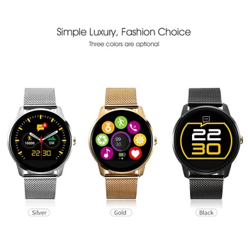 

Bluetooth Smart Watch Heart Rate Monitoring Sleep Monitoring Steel strap Waterproof touch screen Smartwatch For IOS Android
