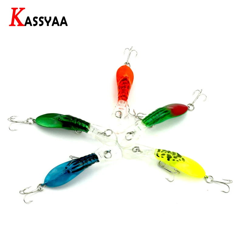 1pc Shrimp Minnow Hard Bait 7cm 4g Crank Lures #10Hook Pesca Isca Diving 0.3-0.6m Wobblers Artificial Swimbaits Pike For Fishing | Спорт и