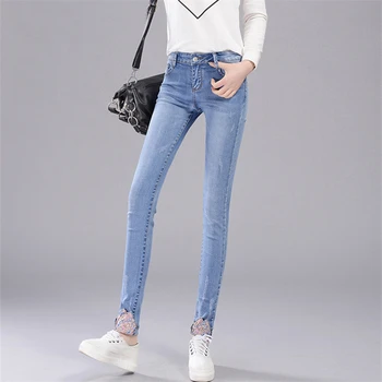 

Plus Size Mid Waist Jeans Pants Women 2020 Vintage Streetwear Skinny Jeans Woman Casual Trousers Ladies Jeans Pencil Pants K633
