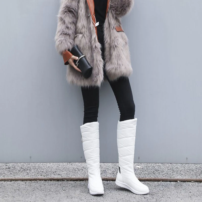 

2020 New High Long Boots For Women Winter Snow Boots Female Winter Waterproof Antislip Women's Warm Thick Plush Booties Plus 44
