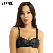 Женское нижнее белье, блестящий бюстгальтер с блестками, топ, эротические майки, Клубная одежда, бюстгальтер без косточек с низкой спинкой, топы, музыкальный фестиваль, вечерние наряды, укороченный топ