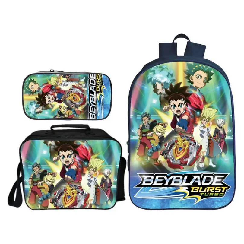 photo color Новое поступление, 3 шт./компл., школьный рюкзак с принтом Beyblade Burst для мальчиков-подростков, классные детские школьные сумки с героями мультфильмов, Детские ранцы - Цвет: photo color