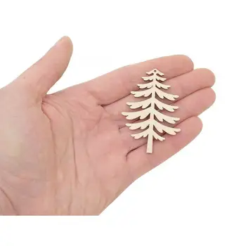 

10pcs. Fir Christmas Tree Cutout (6cm) Shape Wood Blanks Tree Art Projects Craft Decoration Gift Decoupage Laser Cut 0851