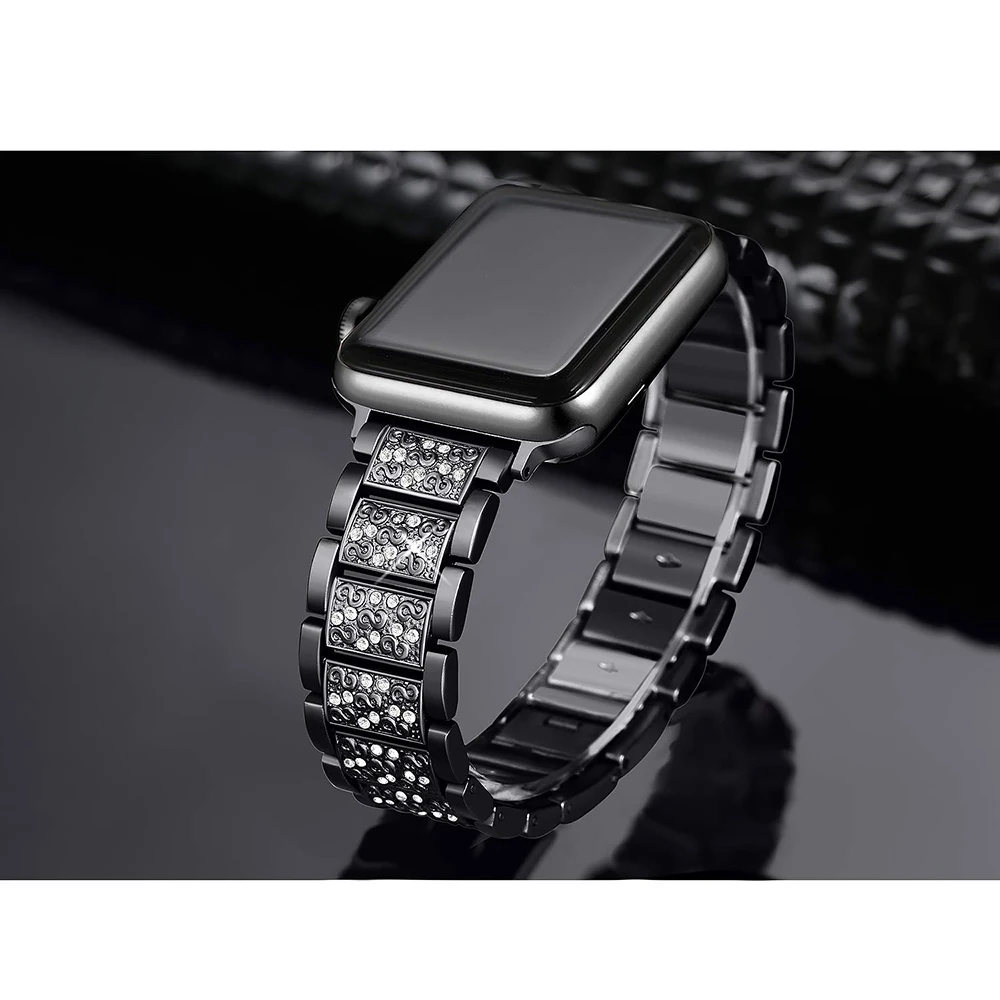 Стальной браслет Нержавеющая сталь ремешок для наручных часов Apple Watch серии 1/2/3 40 мм, 38 мм, роскошный ремешок для наручных часов Iwatch, Series4 5 42 мм 44 мм