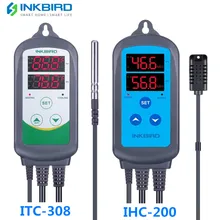 INKBIRD Combo Set ön kblolu dijitl Durl shne nem kontrol leti IHC200 ve ısıtm soğutm sıcklık kontrol cihzı ITC 308|Temperture Instruments|  