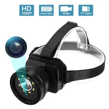 

Outdoor HD 1080P Mini Camera Adjustable Super Bright Headlamp Flashlight Webcam IPX6 Waterproof 1920x1080p Camera