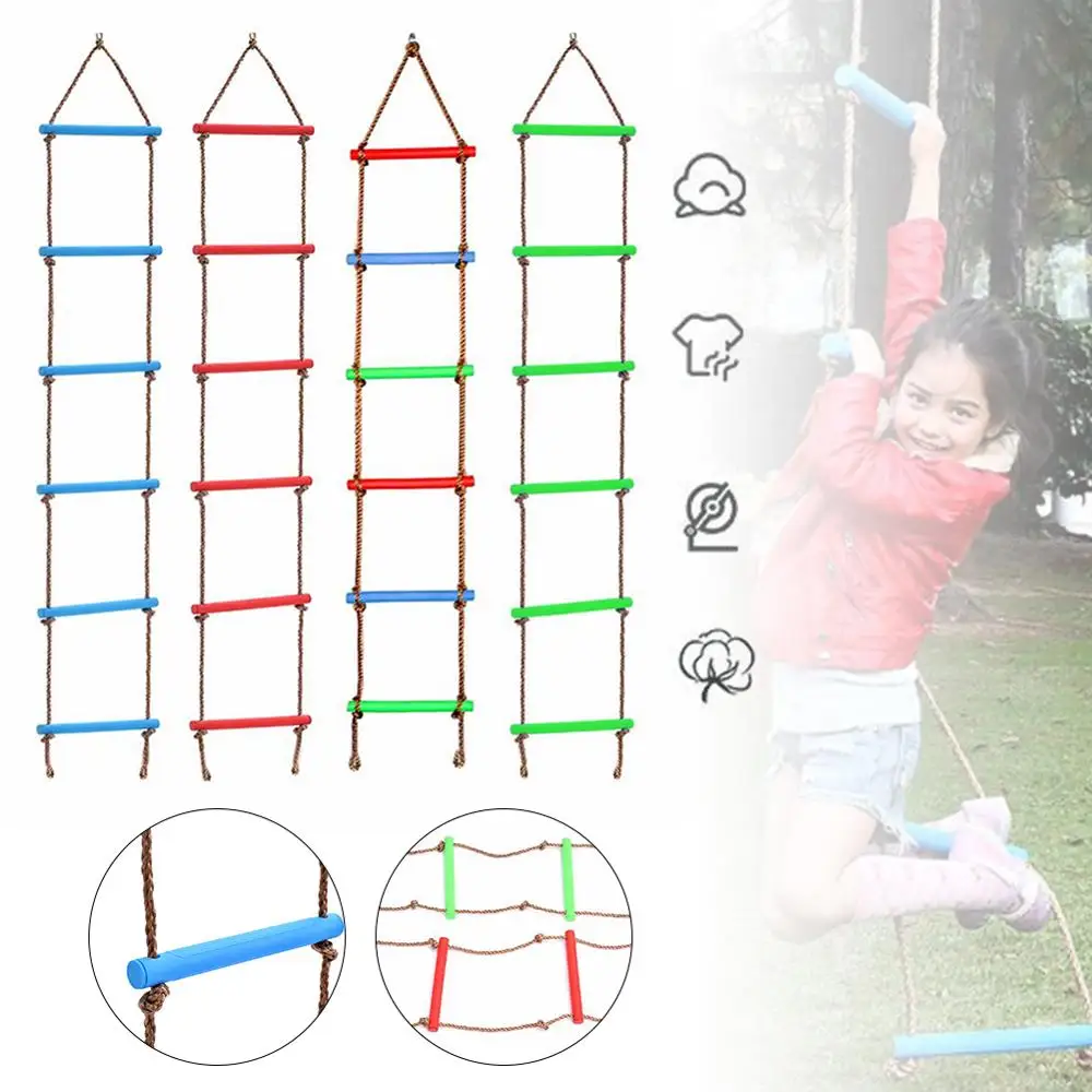 

Climbing Rope Ladder for Kids(78.7") 6 Steps Playground Climbing Game Swing Rope Ladder Kids Sport Playing Equipment