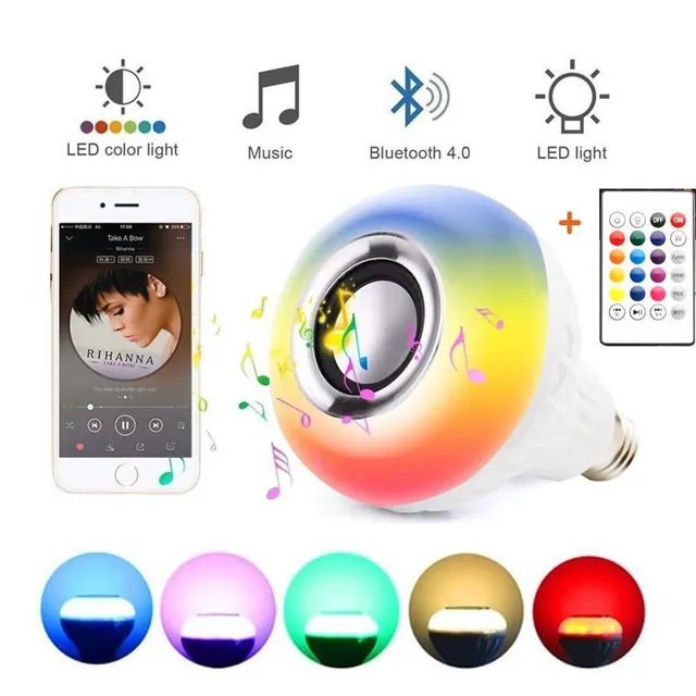 Smart RGB RGBW Wireless Bluetooth Speaker Bulb 220V 12W LED ...