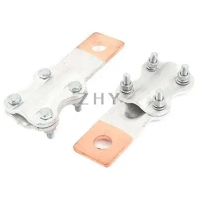 

2Pcs 800A Copper-aluminum Jointing Clamp Cable Terminal 15mm Ring for 1/2" Stud