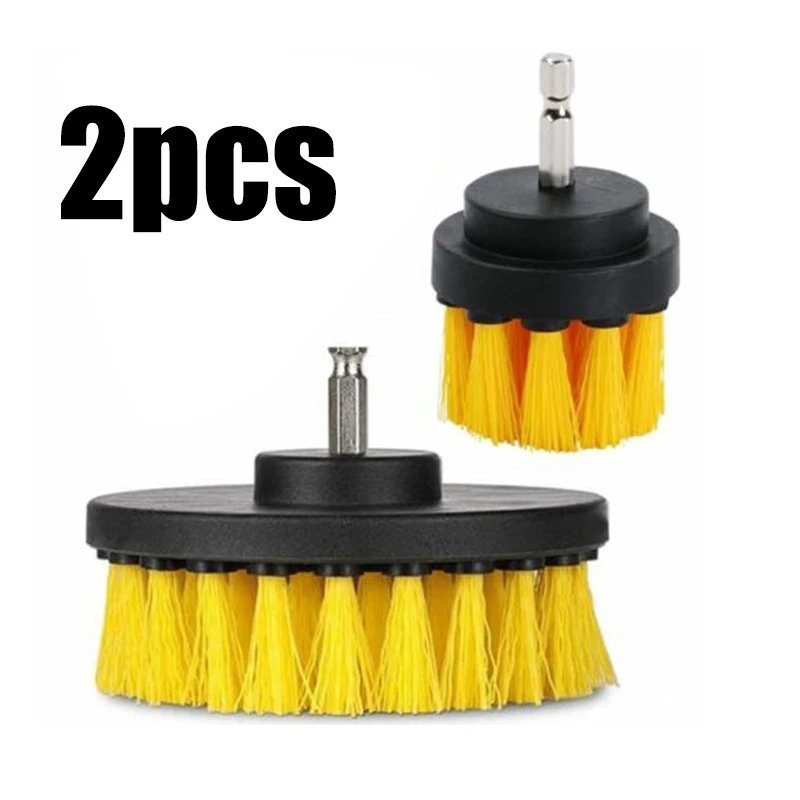 

2pcs Power Scrubber Drill Brush Set Cleaner Spin Bathroom Tub Brushes Shower Tile Grout Wall Plastic Brush