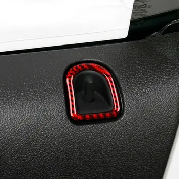 

Car Door Lock Frame Cover Trim Red Accessories Auto Carbon Fiber Style 2PCS Hot