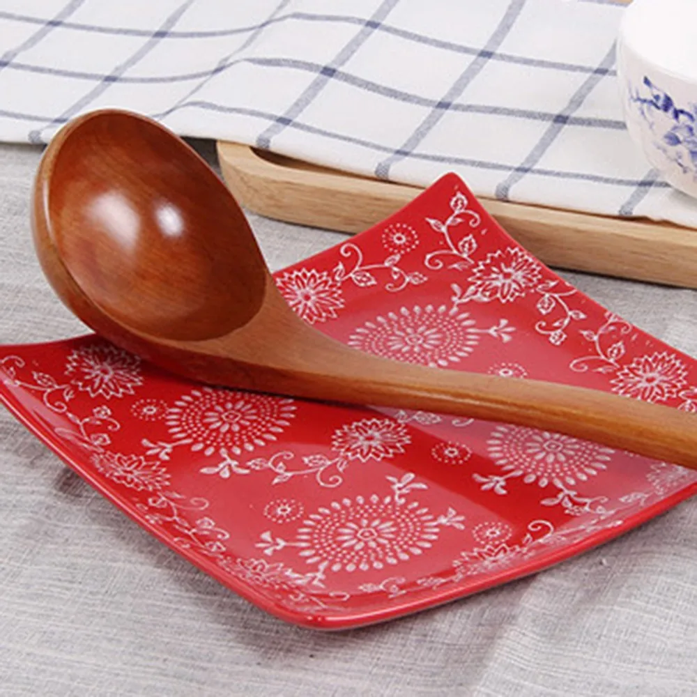 Деревянная суповая ложка, большая ручка, ложка, антипригарная, здоровая, каша, масляная ложка, кухня, специальная твердая деревянная ложка в японском стиле