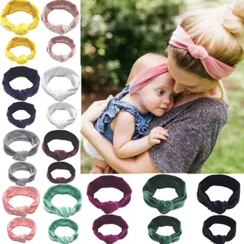 

PUDCOCO 2PCS Mother & Daughter Kids Baby Girl Bow Turban Headband Hair Band Accessories Hot