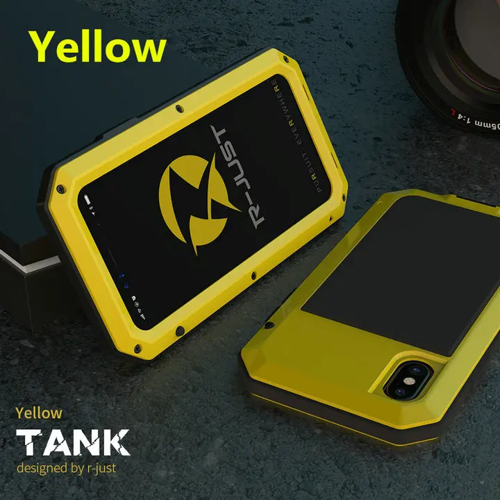 Yellow Phone Case Роскошный защитный металлический алюминиевый противоударный чехол для iPhone 11 Pro Max XR XS MAX 6 6S 7 8 Plus X Чехол Fundas Capa Coque - Цвет: Yellow Phone Case