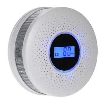 

2 in 1 LCD Display Carbon Monoxide detector Smoke Combo Detector CO Alarm with LED Light Flashing Sound Warning for home safety