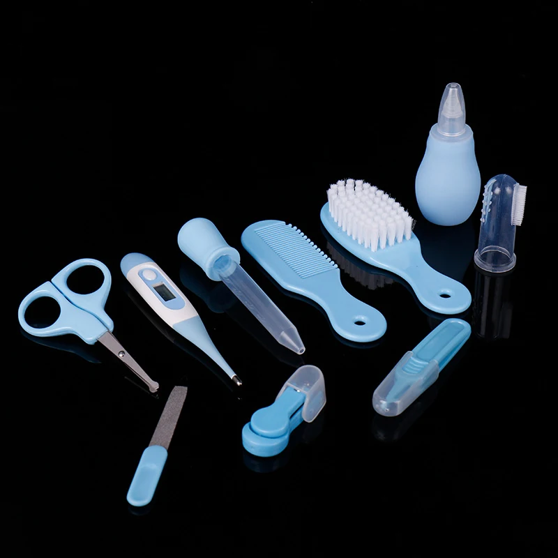 10Pcs/Set Baby Nail Trimmer Kit Portable Curved Cut Baby Grooming Kit Nail Clipper Splash proof Safety Care Set