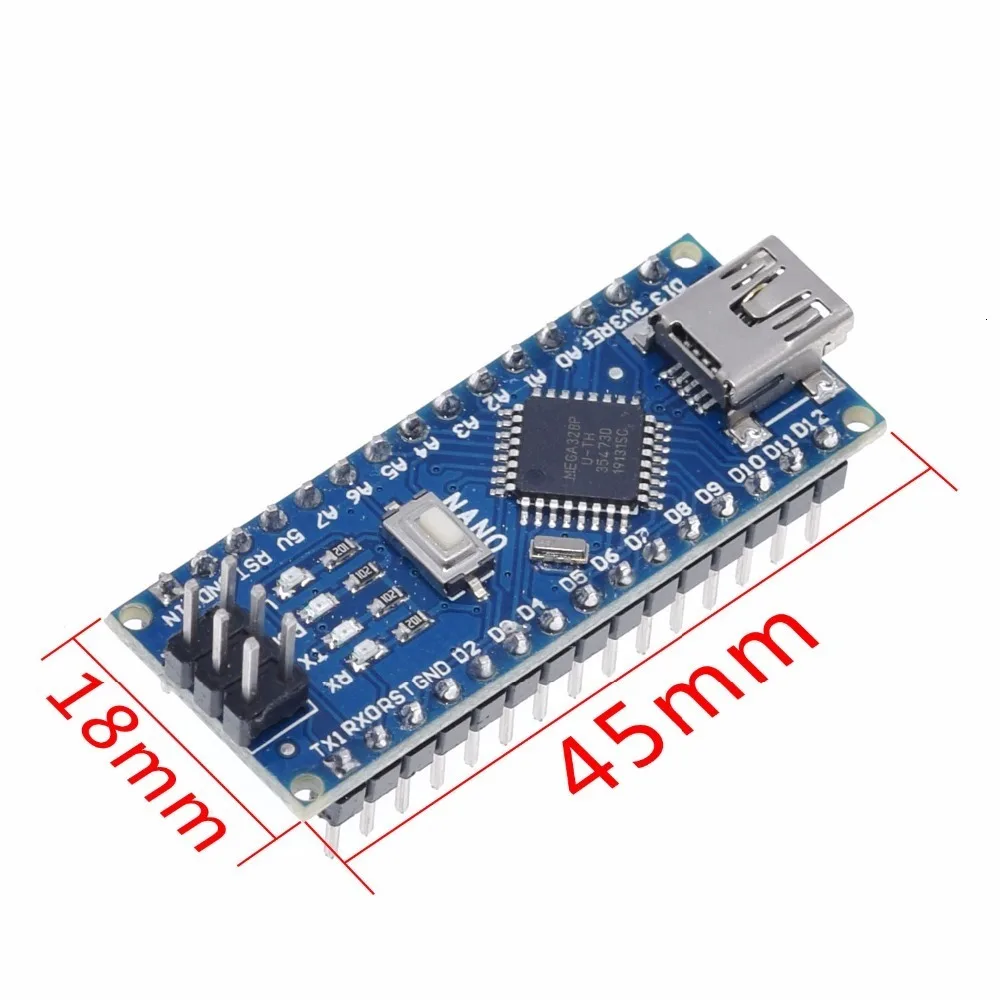 1 шт. акция для arduino Nano 3,0 Atmega328 контроллер совместимый модуль платы PCB макетная плата без USB V3.0