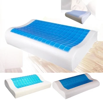 

Contour Memory Foam Pillow with Cooling Gel Neck Support Cushion Bed Pillow 50x30x10CM