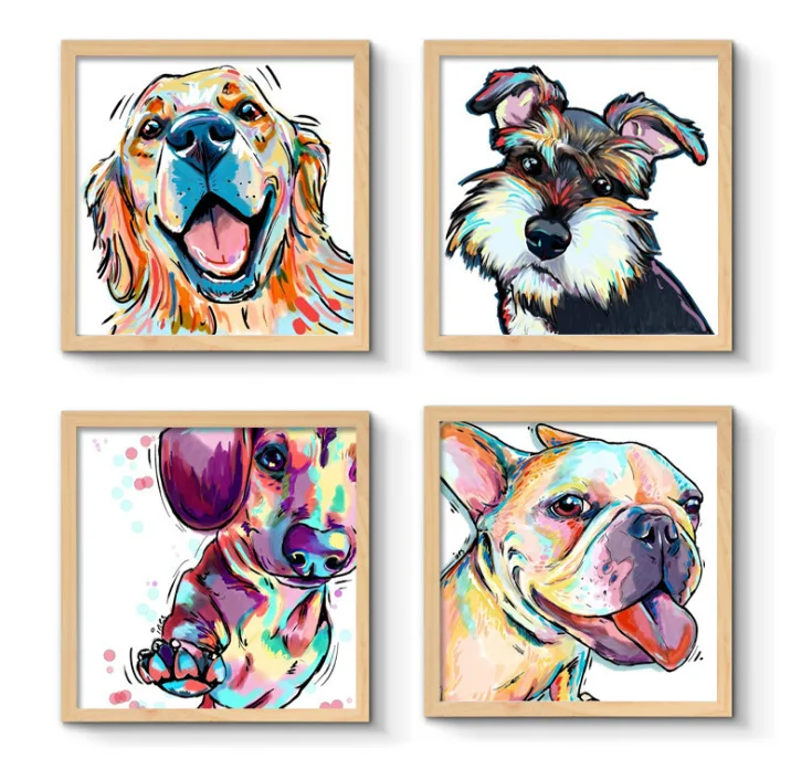 

2018 Diamond Painting Full of Crystals New Style Watercolor Puppy Handmade DIY