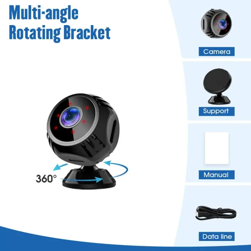 Cámaras de video Minicámara Wifi W8 con aplicación IWF, Monitor remoto de seguridad para el hogar, cámara IP de 1080P, visión nocturna IR, cámara inalámbrica con detección de movimiento - Imagen 4