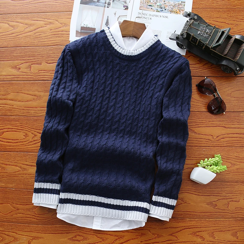 SFIT Осень Зима Рождественский свитер мужской пуловер брендовый мужской джемпер размера плюс мужской свитер полосатый 6XL-M корейский серый свитер