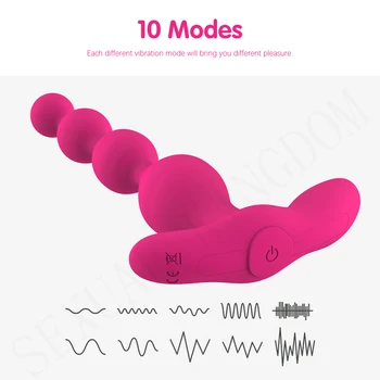 Silicone Anal Plug Wireless Remote Control Vibrator Butt Beads Anus Masturbator Male Prostate Massage Sex Toys for Woman and Man 2