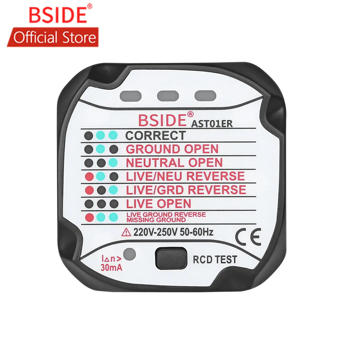 BSIDE AST01 Testeur De Puissance, Du00e9tecteur De Prise U00e9lectrique, Prise Ue