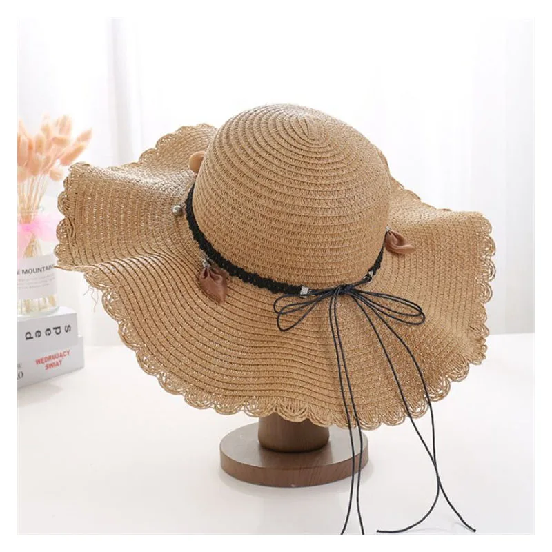 Women Straw Sun Hat Outdoor Holiday Casual Floral Panama
