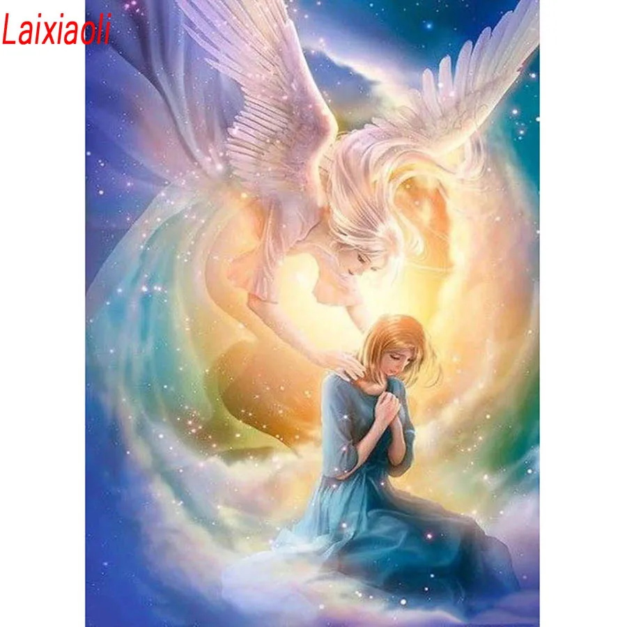 

Guardian Angel Diamond Embroidery 5D DIY Diamond Painting Full Square Diamond Mosaic Girl in prayer Picture Of Rhinestones decor