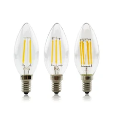Bombilla de vela LED 4W 8W 12W E14 lámpara Led 220V Vintage Edison filamento luz Led bombillas C35 C35L para iluminación de araña interior