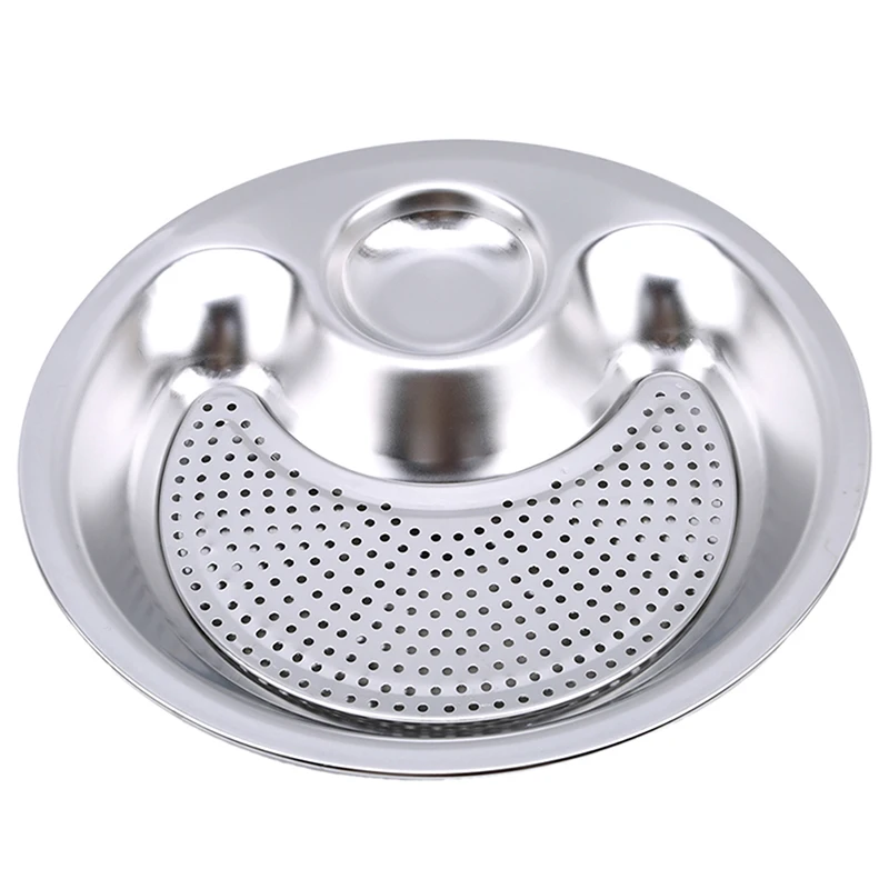 Kitchen Accessories Round Stainless Steel Double Layer Dumplings Draining Plate Salad Bread Plates Fruit