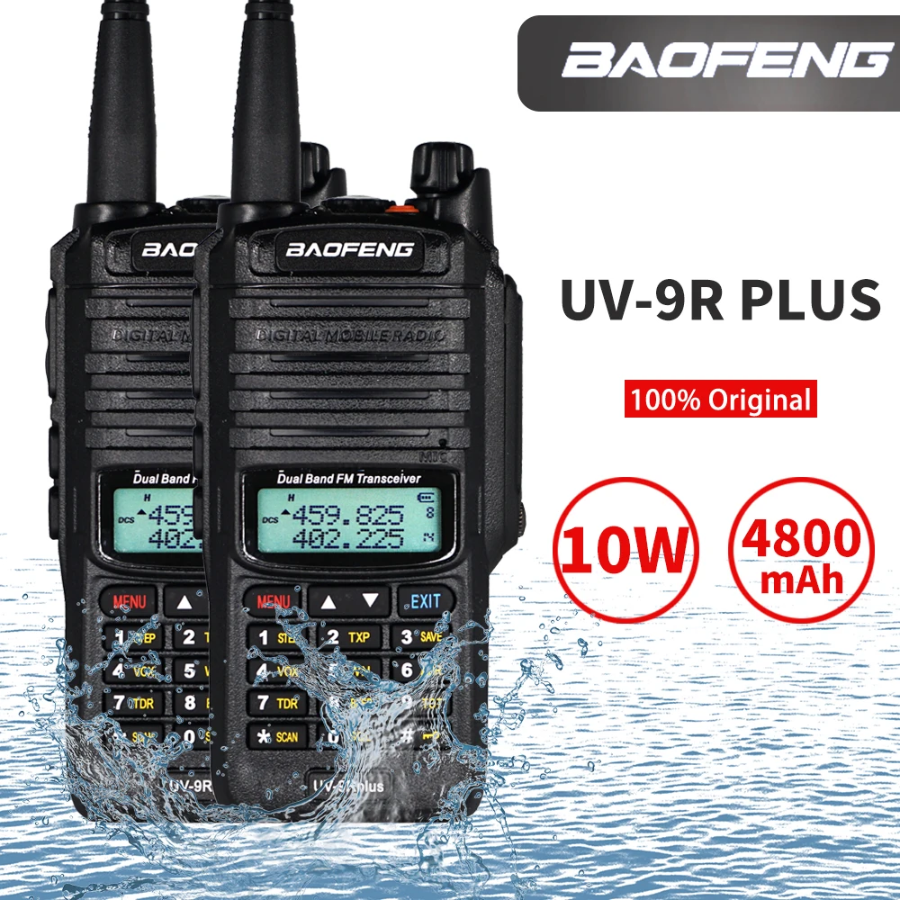IP67 Waterproof Baofeng UV 9R Plus Walkie Talkie Dual Band Two Way Radio 10W UHF VHF 1