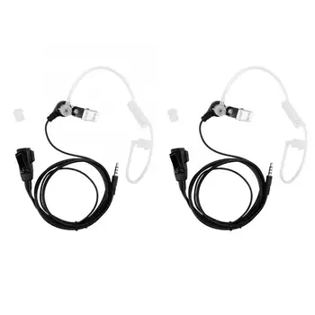 

2Pcs 3.5mm Throat Mic Microphone Earphone PTT Concealed Air Conduit Ears Headset for Smartphone Radiation
