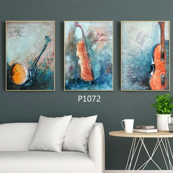 

Abstract Musical Instruments Canvas Oil Painting Guitar Poster Wall Picture for Living Room Home Decor Gift