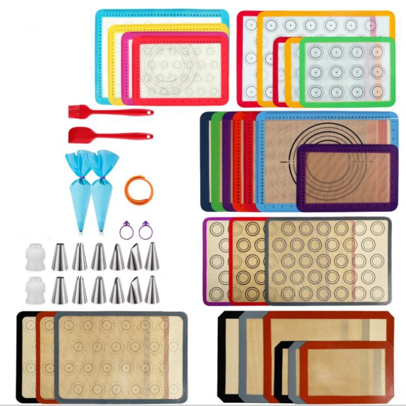Macaron Silicone Baking Mat Pad Carpet 40x30/60x40 Non-stick Oven Cooking Dough Rolling Mat Tool Bakeware Pastry Accessories