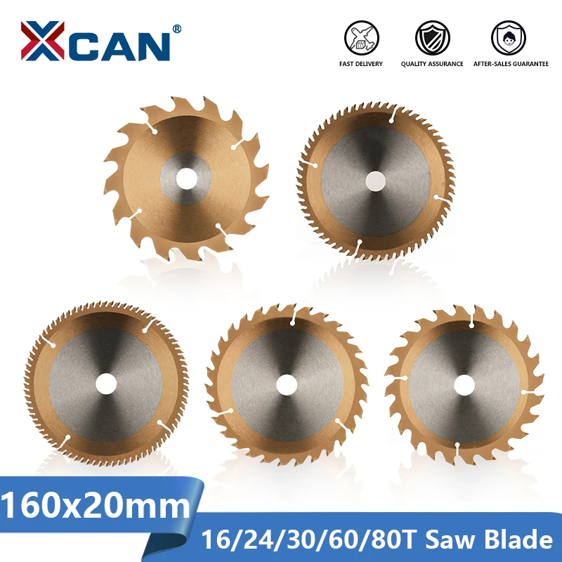 XCAN Wood Saw Blade Carbide Tipped Circular Saw Blade 160mm TiCN Coated TCT Wood Cutting Disc 305mm circular saw blade 12 tungsten steel alloy saw blades carbide tipped wood cutter wood cutting disc