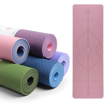 

Dual-Laye Bicolor Yoga Mat With Position Lines Non-Slip Workout Fitness Mat With Alignment Lines For Yoga Pilates And Meditation