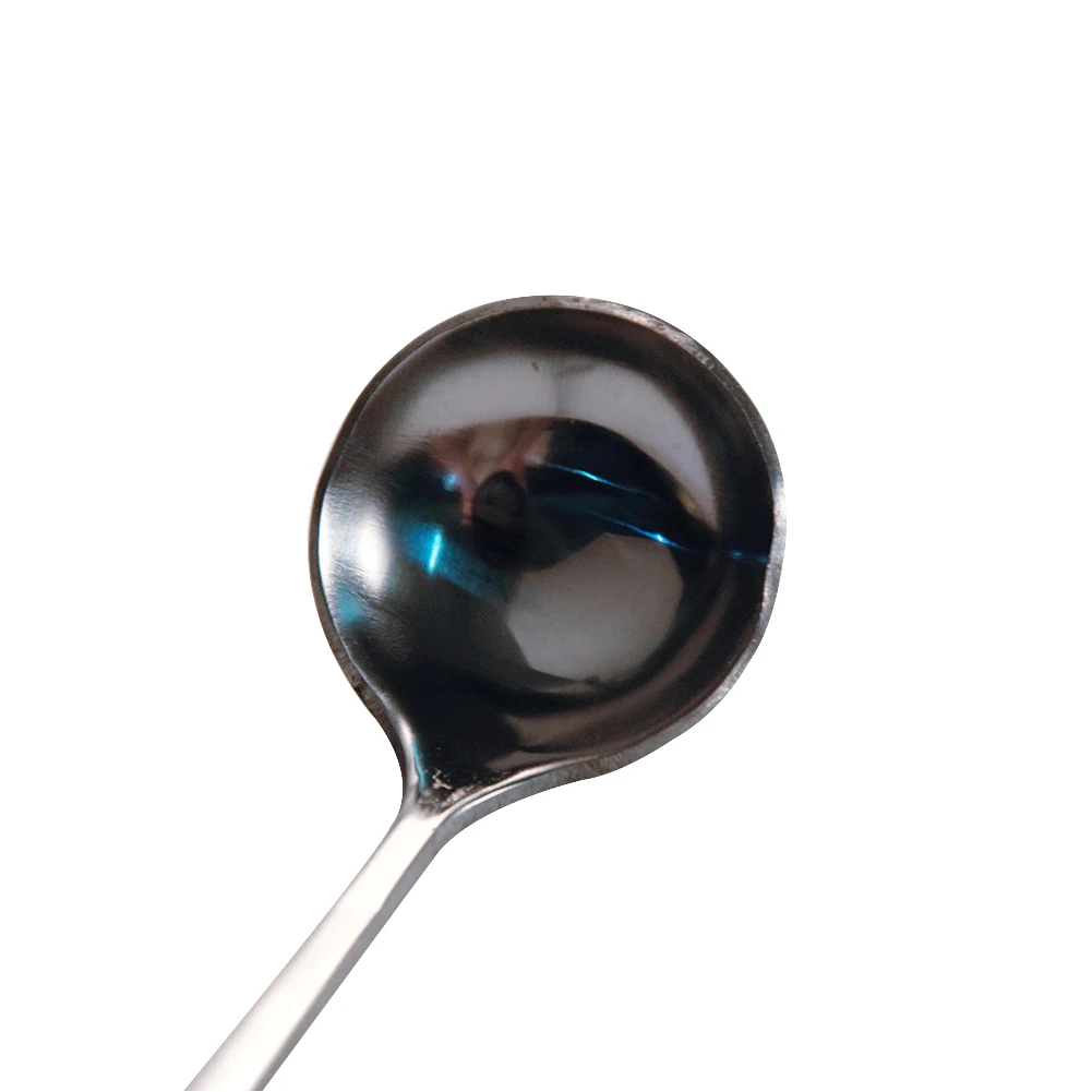 Круглая Миска в форме тыквы из нержавеющей стали с длинной ручкой, ложка для смешивания чая, кофе, мороженого, десертная ложка, кухонные инструменты, 20 см