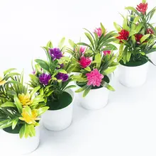 Artificial simulación en maceta pequeño loto flores falsas PU lirio de agua DIY hogar jardín Mesa decoración Lotus planta regalos